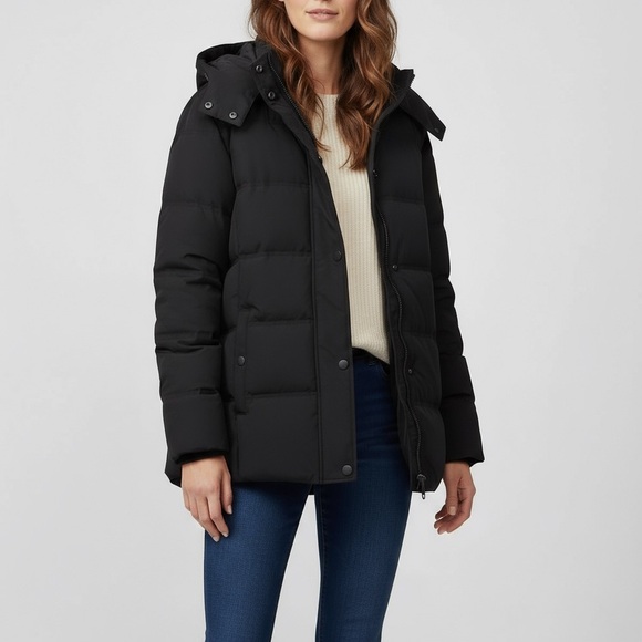 NWT GGleaf Women's Winter Puffer Coat Removable Hood Color Black Size M - Picture 1 of 8